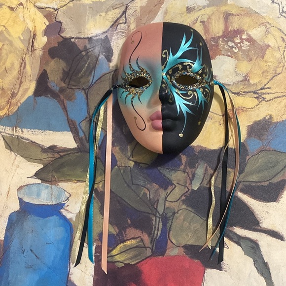 Hand Painted Vintage Mardi Gras Mask